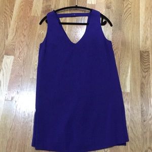 Deep v neck silk cocktail dress.